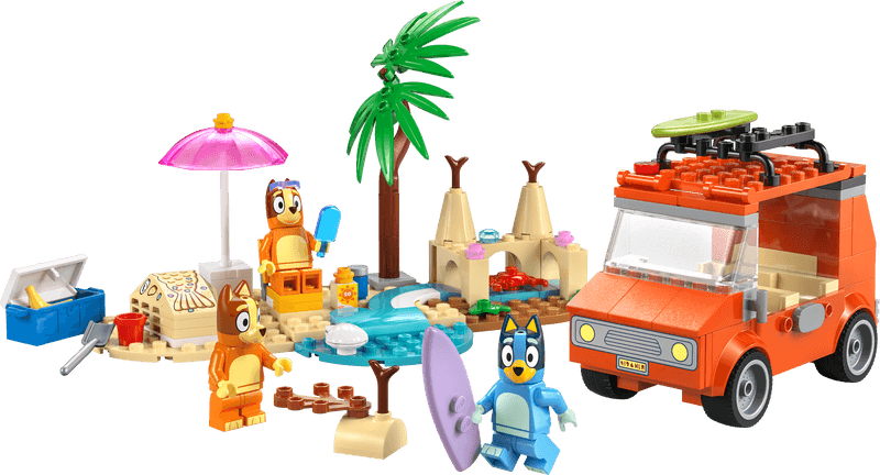 Productfoto LEGO Bluey's autorit naar het strand (11202)