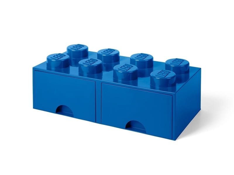 Productfoto LEGO Opbergsteen met 8 noppen en 2 lades – blauw (5005137)