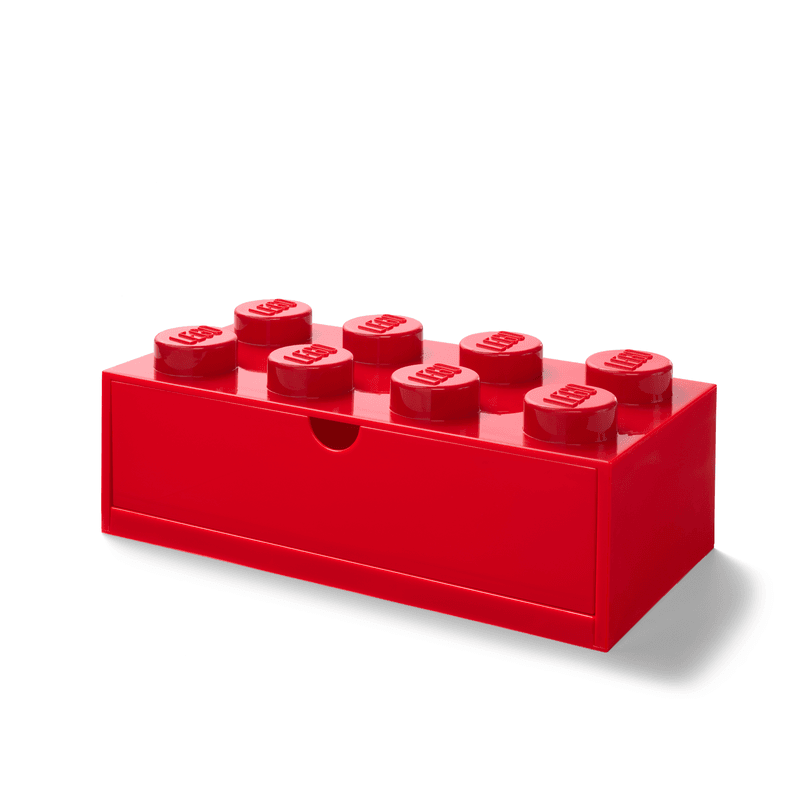 Productfoto LEGO Bureaulade met 8 noppen – rood (5005142)