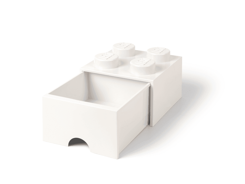 Productfoto LEGO Opbergsteen met 4 noppen en 1 lade – wit (5005164)