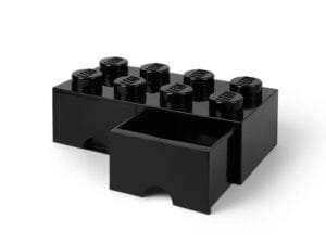 Productfoto LEGO LEGO® Zwarte opslagsteen met 8 noppen en 2 lades (5005167)