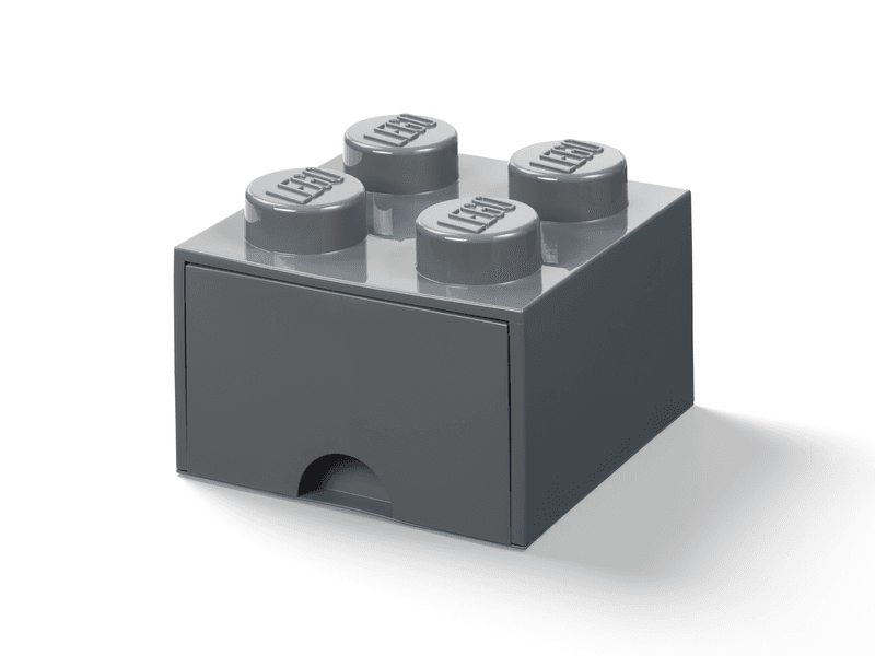Productfoto LEGO Opbergsteen met 4 noppen en 1 lade – donkergrijs (5005175)