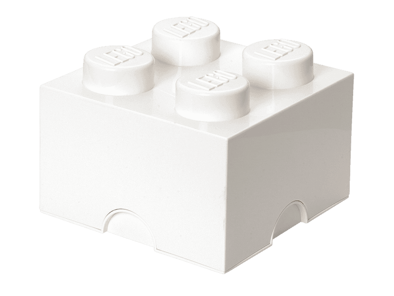 Productfoto LEGO Opbergsteen met 4 noppen – wit (5005203)