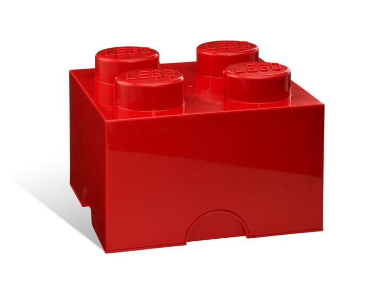 Productfoto LEGO Opbergsteen met 4 noppen – rood (5005207)