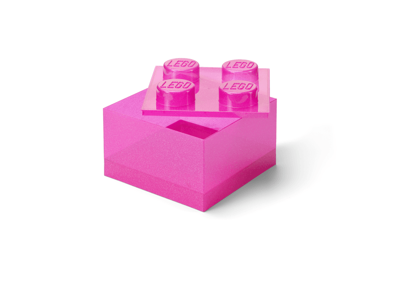Productfoto LEGO Roze doorzichtige opbergdoos in de vorm van een steen (5005371)