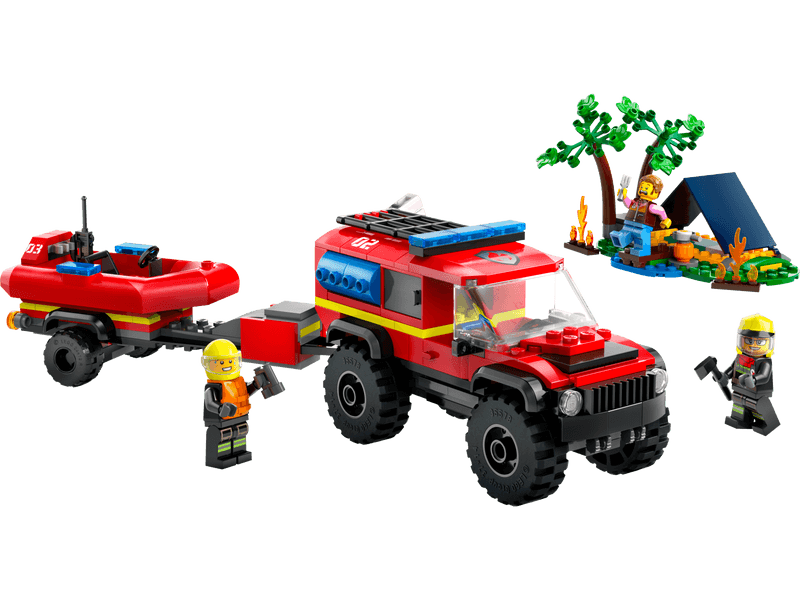 Productfoto LEGO 4x4 brandweerauto met reddingsboot (60412)