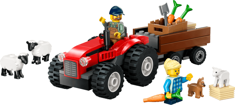 Productfoto LEGO Rode tractor met aanhanger en schapen (60461)