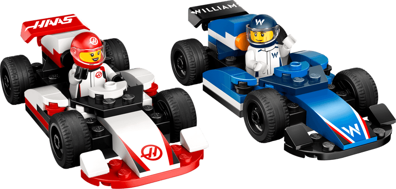 Productfoto LEGO F1® Williams Racing en Haas F1® racewagens (60464)