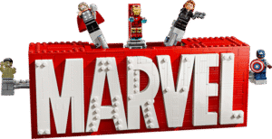 Productfoto LEGO MARVEL logo en minifiguren (76313)